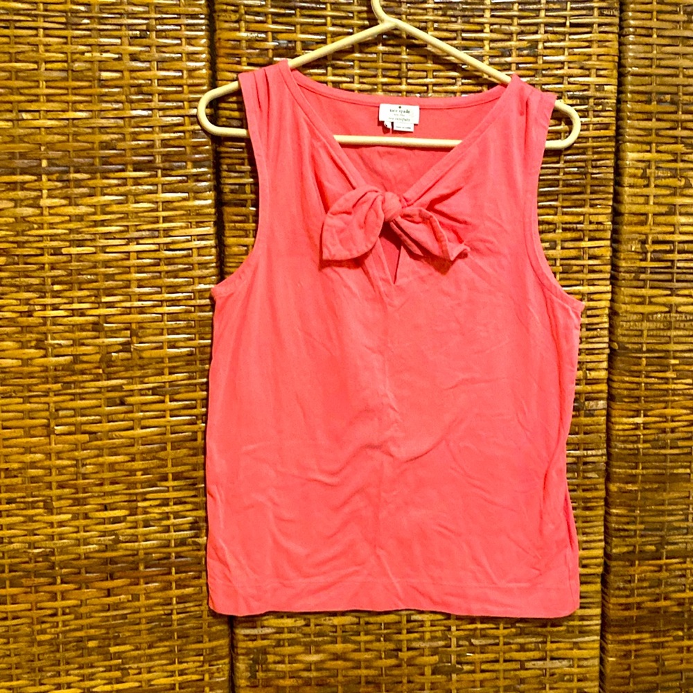 EUC Kate Spade Melon  pink Sleeveless bow top L